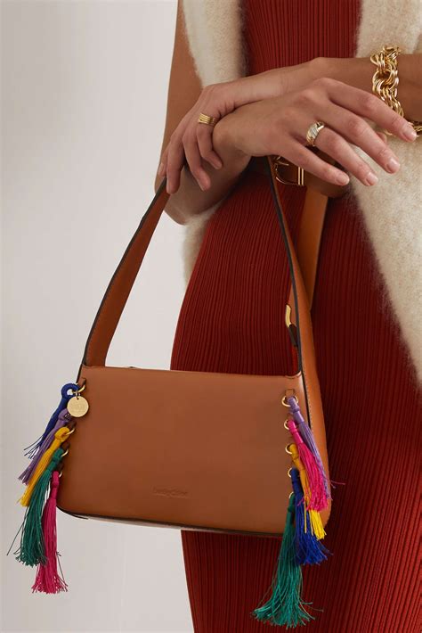 SEE BY CHLOÉ Tilda tasseled leather shoulder bag.